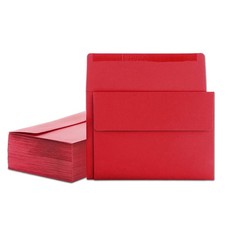 100 PCS A7 Invitation Envelopes Red 51/4x71/4 Inch Fits 5x7 Cards