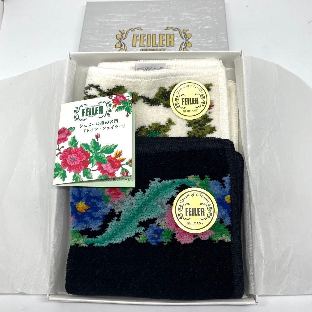 FEILER Handkerchief 2pc Set Flower Pattern 25cm S… - image 10