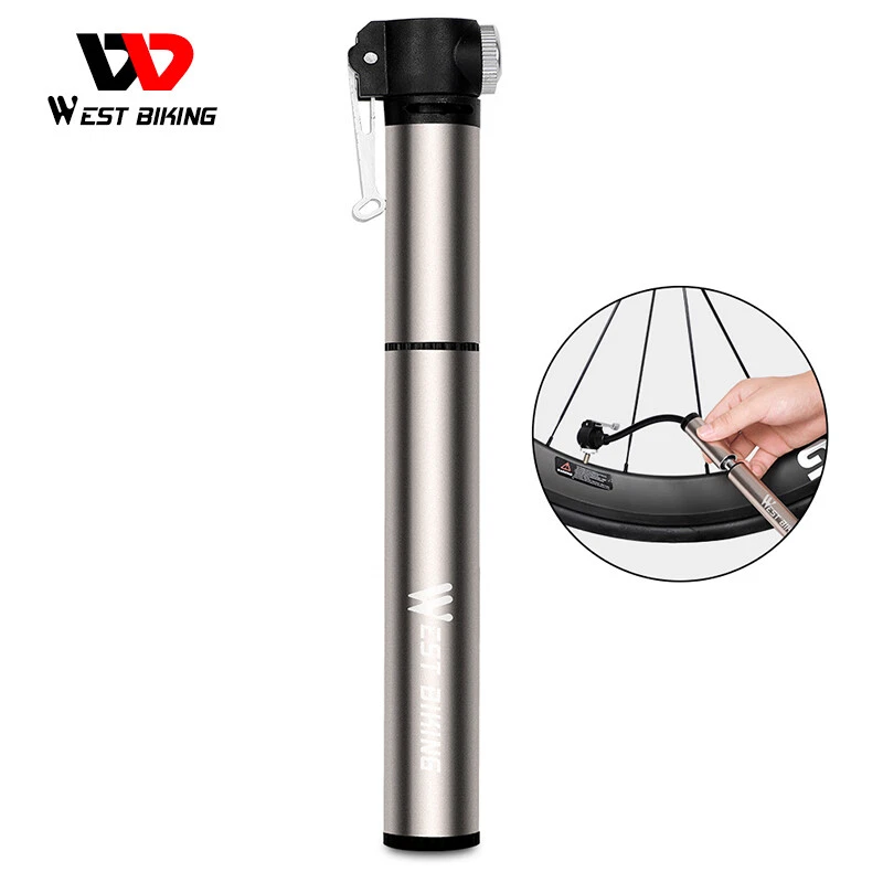 WEST BIKING 120PSI Bicycle Pump Cycling Tire Inflator Portable Mini Bike Pump - Image 4 of 4