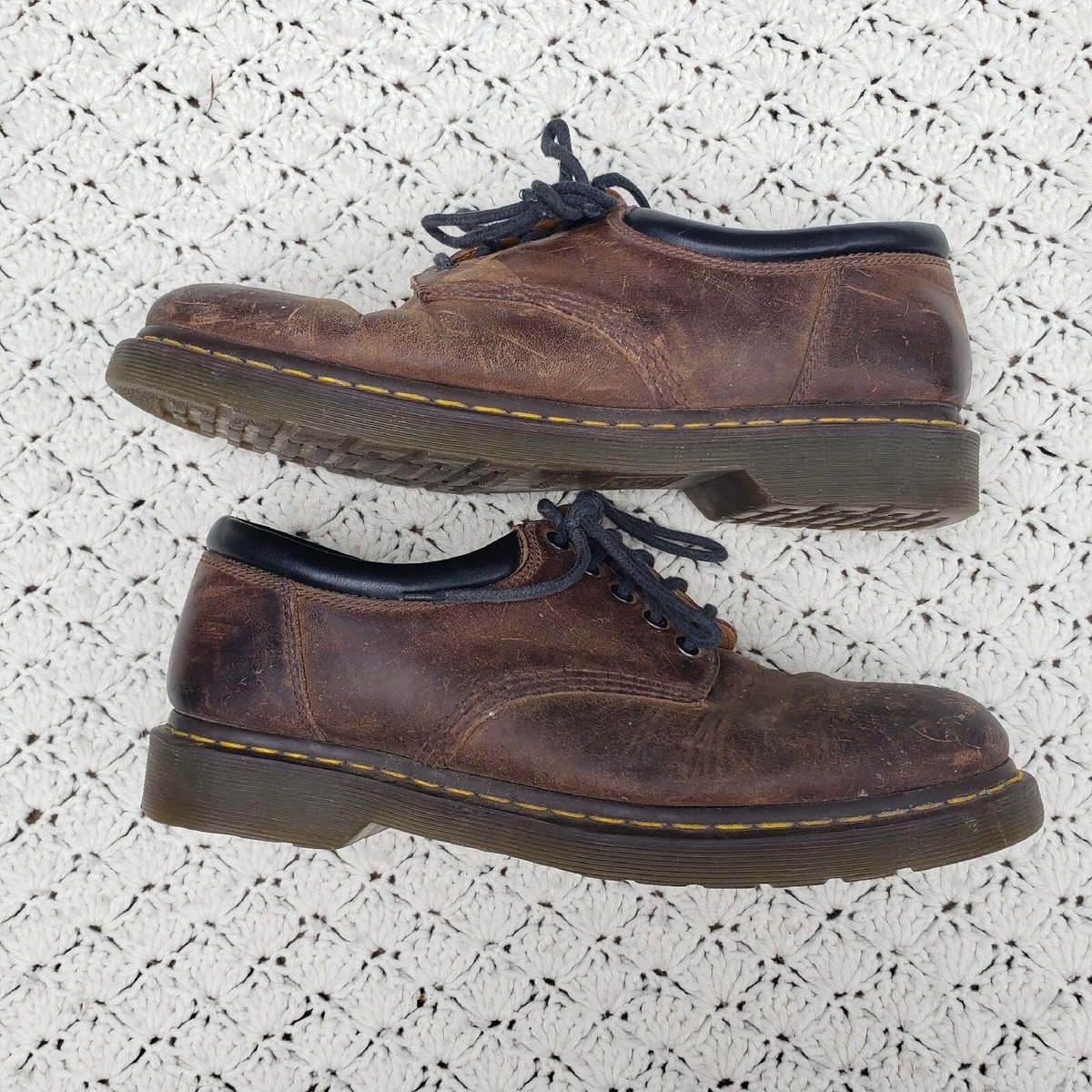 Vtg Dr Doc Martens The Original Oxford Shoes Brown Leather 12