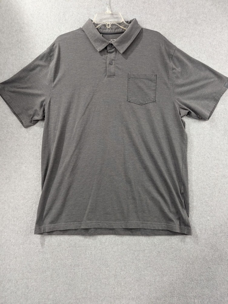 Under Armour Mens 2XL Loose Fit Polo Shirt Gray HeatGear Cotton Blend