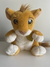1993 Authentic Disney Lion King Talking Baby Simba Cub Plush 12" Leaf Collar VTG