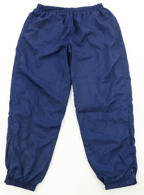 Rare VTG NIKE Small Tonal Embroidered Swoosh Warm Up Track Pants 2000s Blue XL
