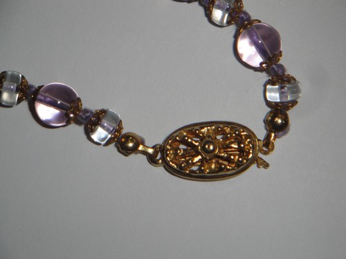 Collana antica vintage con grandi ovali in vetro rosa di MURANO originale 100% - Foto 7 di 11