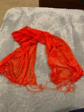 Red Shiny Leaf Scarf 