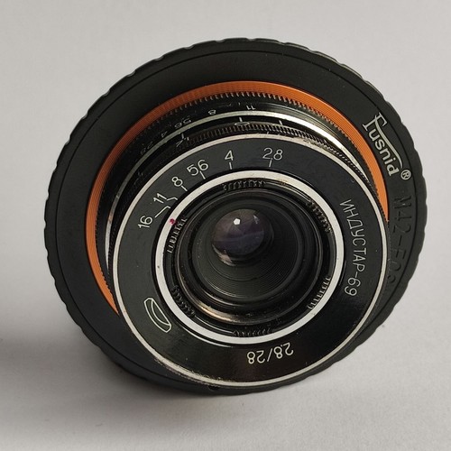 Industar-69 28mm F/2.8 USSR Pancake lens for Canon EOS mount, Infinity focus