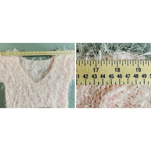 Contempo Casuals Sweater Women’s S Pink Cropped Shaggy Feminine Romantic Vintage - Picture 4 of 8