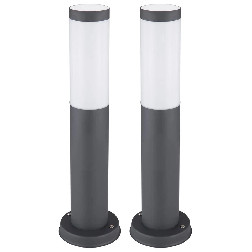 2er Set Sockel Leuchten Außen Garten Strahler anthrazit Terrassen Steh Lampen - Bild 2 von 4