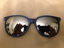 VINTAGE CHILD'S UNI-SEX I SKI SUNGLASSES MADE IN JAPAN SAIL BLUE MIRRORED LENSES