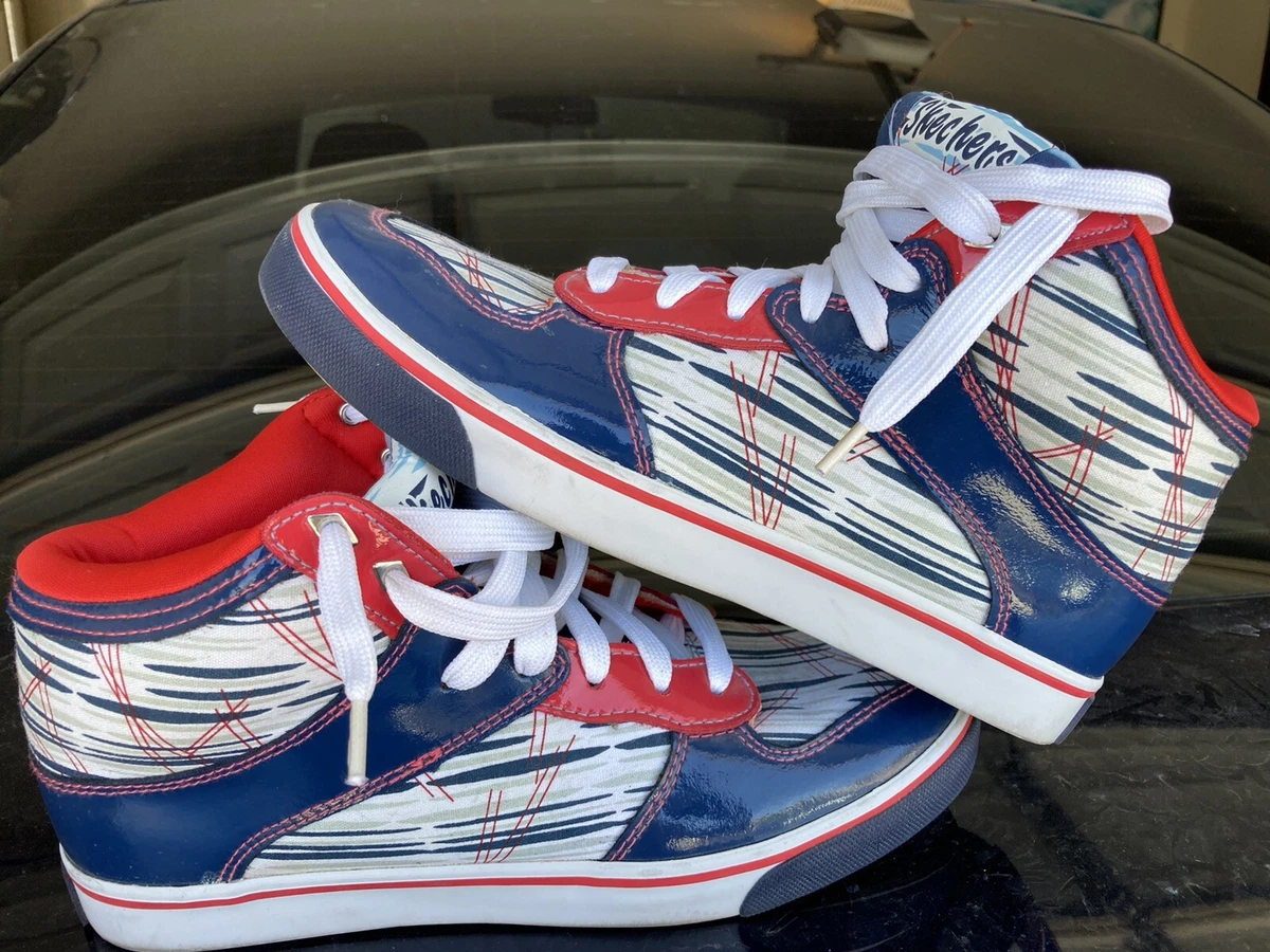 Skechers High Tops Beautiful Shoes Red White Blue USA Size 9 Men US