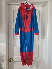 Marvel Boys' Pajamas SpiderMan Halloween Costume Fleece Hooded One Piec Cosplay