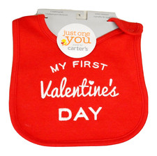 Carter  s "My First Valentine's Day" Red Teething Bib NWT