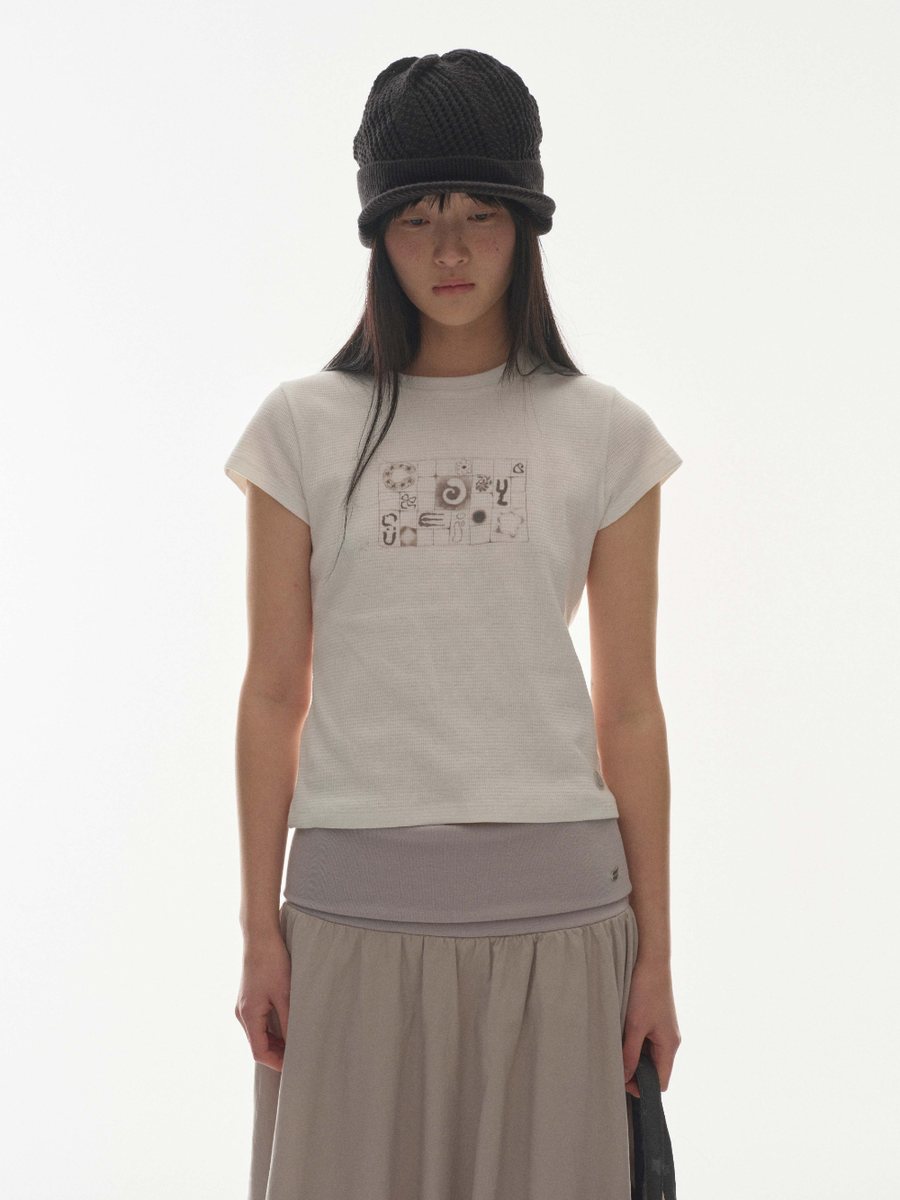 COYSEIO★半袖 Tシャツ★韓国★COY WAFFLE T-SHIRT 2色 COYSEIO】 COY WAFFLE T-SHIRT IVORY | eBay