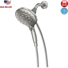 Spot Resist Brushed Nickel Magnetix Six-Function 5.5 in Handheld Showerhead New