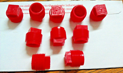 Plugs, Threaded Round, 1/4'' N.P.T. Male Pipe Threads, 10 pkg., 5481K15