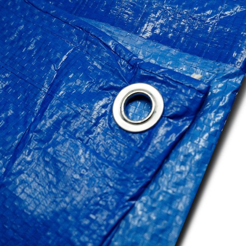 16X20 Light Duty Weather Resistant Reinforced Blue Tarp Tarpaulin w/ Grommets - Picture 3 of 3