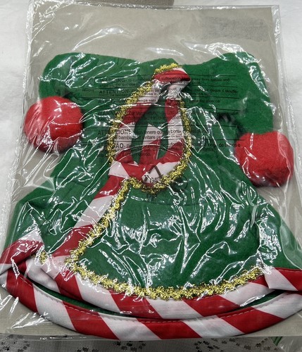 Santa's Pet Elf Costume Hat Red White & Green Dog Cat Christmas Holiday Jester - Picture 3 of 3