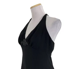 Vintage Jones Wear Embellished Halter Dress Jeweled Romantic 90s Y2K Womens 8