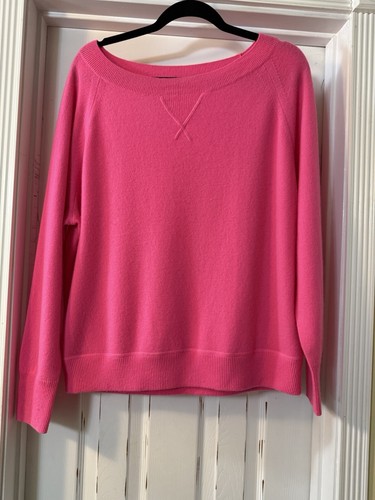Kaschmirpullover J Crew rosa weitem Ausschnitt Gr. M