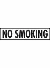 No Smoking Indoor/Outdoor Exterior Aluminum Sign or Vinyl Sticker - 12 x 3