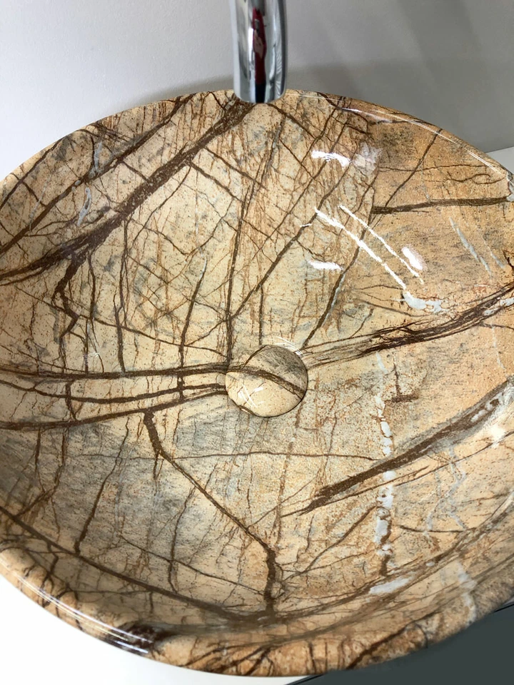 Keramik Waschtisch Waschbecken Handwaschbecken Aufsatzwaschtisch Gästebad 41x41 - Bild 3 von 4