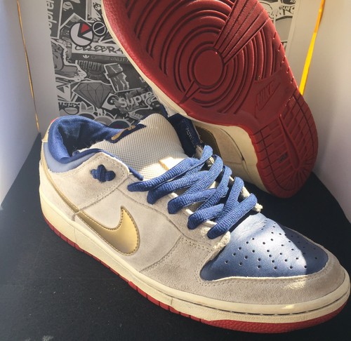 Nike Dunk Sb Low Old Spice 2007 Raro Auténtico Talla 10 Crema Azul Rojo Muy  Raro | eBay