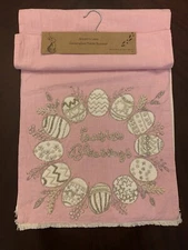 New Easter Decorative Table Runner Pink Easter Blessing 16x72” NWT