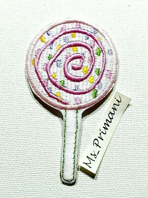 Patch Ricamata A Forma Di Lecca Lecca – Da Stirare O Cucire Su Vestiti, Borse, Zaini – Ideale Per Bambini E Progetti Fai Da Te – 4,5 X 8 Cm