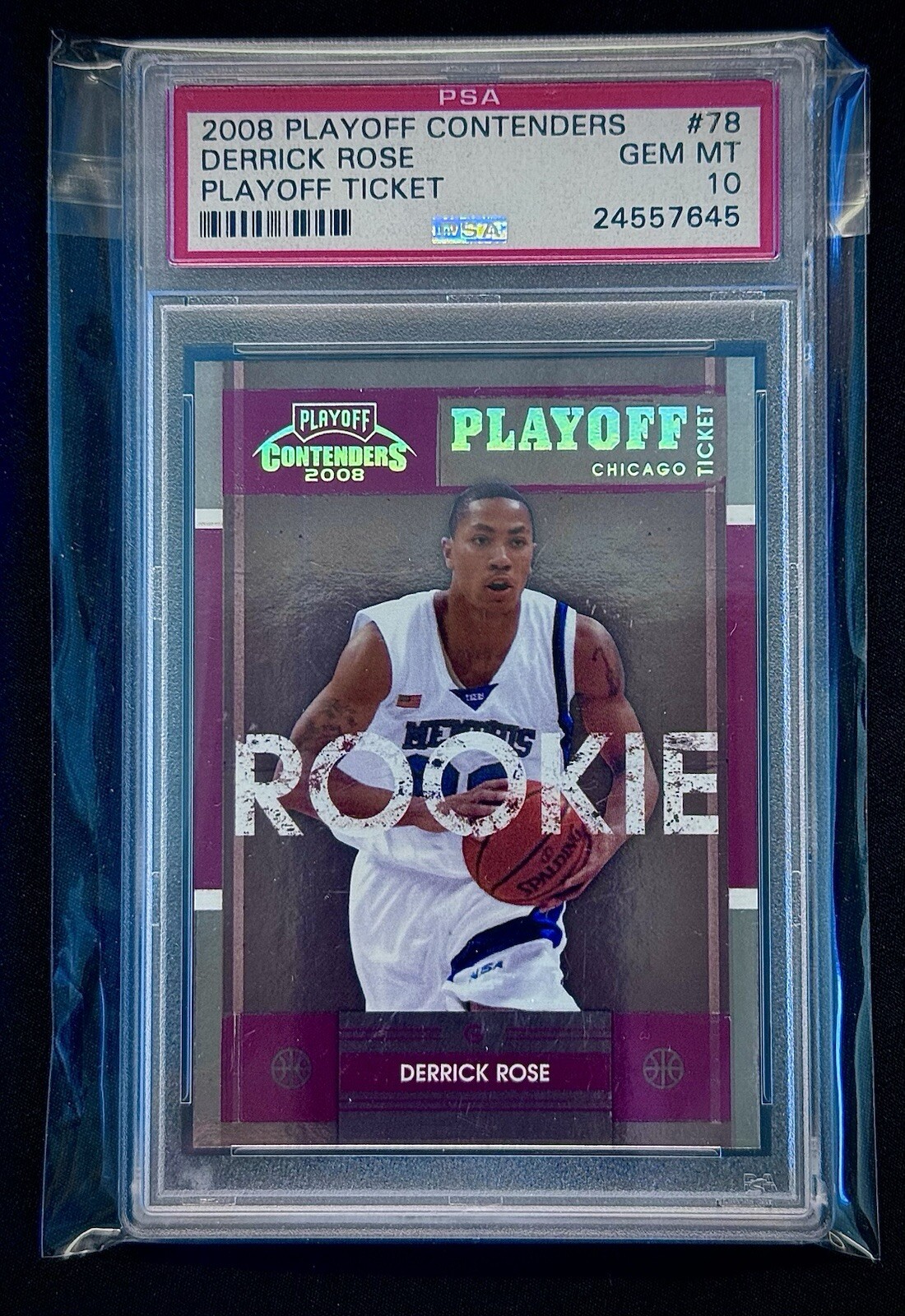 2008 Derrick Rose Playoff Contenders Rookie Ticket PSA 10 Chicago Bulls /199 Gem Mint