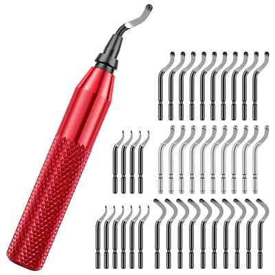 Deburring Tool Kit with 40 Extra HSS Blade Sharp Burr Removal Tool Metal Edge 3D