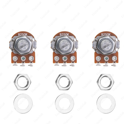 3x B250K Mini Linear Electric Guitar Pots 18mm Long Shaft 250K Potentiometer