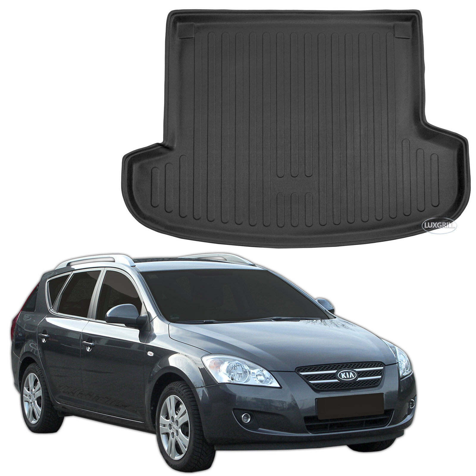 Tapis de coffre sur mesure Kia Ceed SW 2007-2011 en caoutchouc noir