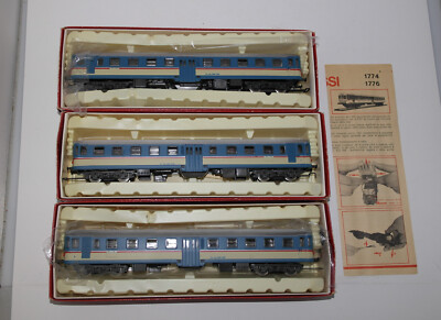 Rivarossi H0: 1774 Triebwagen FS ALN 668 mit zwei Wagen 2522 wunderschön '60