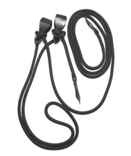 mecate rein yacht rope black 5/8" with natural, black or brown slobber straps