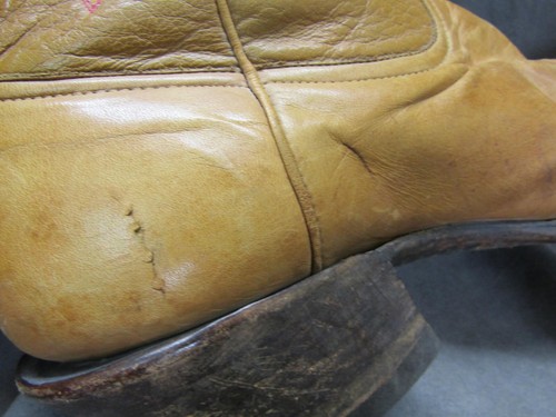 Vintage Rod Patrick Custom Men's Cowboy Boots Tan Embroidered Wings 11.5AA ub - Picture 8 of 8