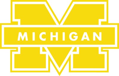 University of Michigan Wolverines 6'' ''M'' Maize/Blue Vinyl Decal Truck Car Window