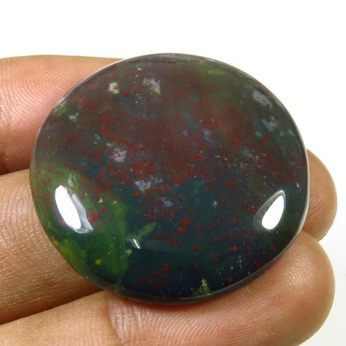 Natural Bloodstone Gemstone 29 mm 44 Cts Handmade Round Smooth Cabochon BO-121 - Picture 2 of 9