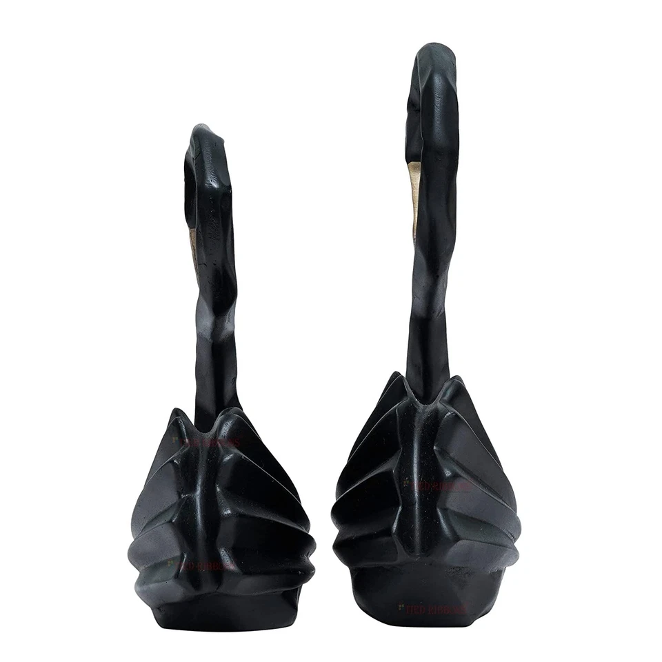 Handcrafted Romantic Love Swan Pair Statue Duck Couple Set - image 4 of 4