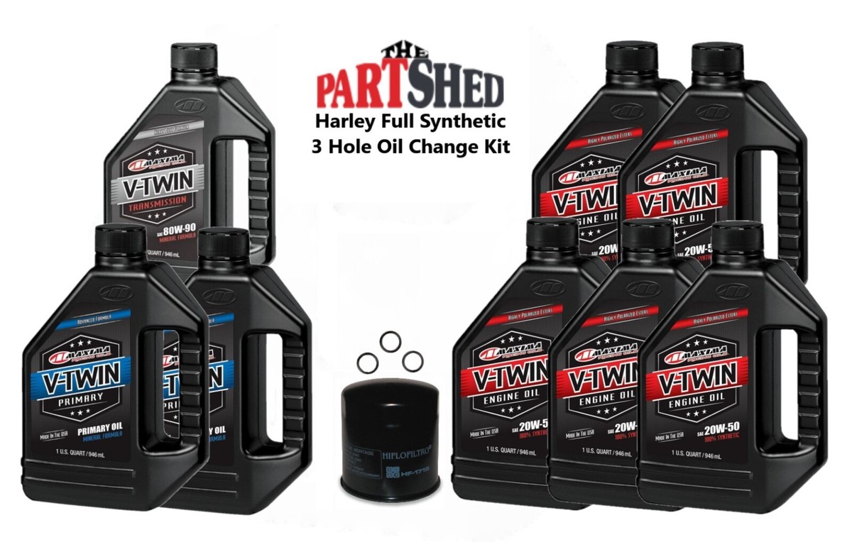 New 3 Hole Oil Change Kit Harley Davidson Full Syn. 20W50 (1999