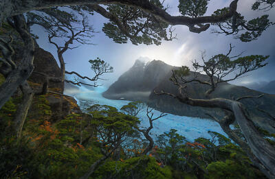 Anime marc adamus landscape branch nature mountains sky Play Gaming Mat Desk