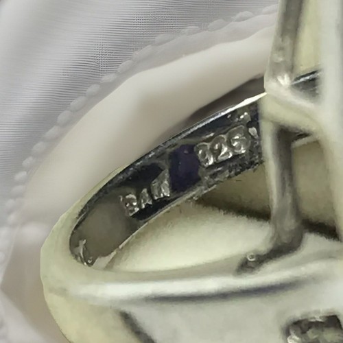 size 6 Sterling silver 925 Amethyst and peridot ring big statement - Picture 6 of 11