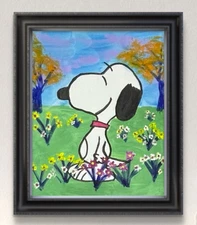 Original Art "Snoopy 7" 8x10 Canvas Expressionism Abstract Design Home Art