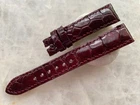 19mm/16mm Burgundy Alligator Crocodile Print Leather Watch Strap Band
