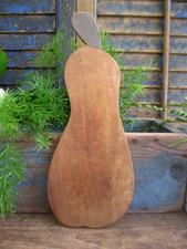 Antique Pear Shaped Wood Bread Cutting Board Mustard Milk Paint