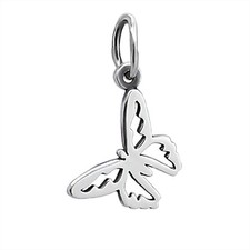 925 Sterling Silber Schmetterling Kettenanhänger oxydiert fliegende Blume Damen