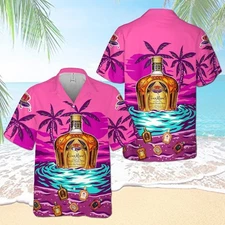 Crown Royal On The Sand Palm Tree All Over Print 3d Aloha Summer Beach Hawaiian