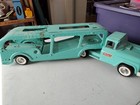 Buddy L Auto Transport Car Carrier Hauler Vtg Blue Pressed Steel Truck Clean