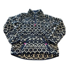 Vineyard Vines Girls Size XL 16 Fair Isle Exploded Sherpa 1/4 Zip Pullover 108