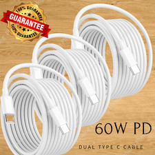 PD 60W USB-C to USB-C Cable Fast Charging Cord For iPhone 15 16 17 Air Pro Max