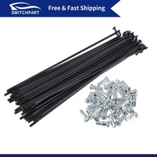 1 Set 13G 130 mm Length Bicycle Spokes Nipple 45 Steel Black Universal